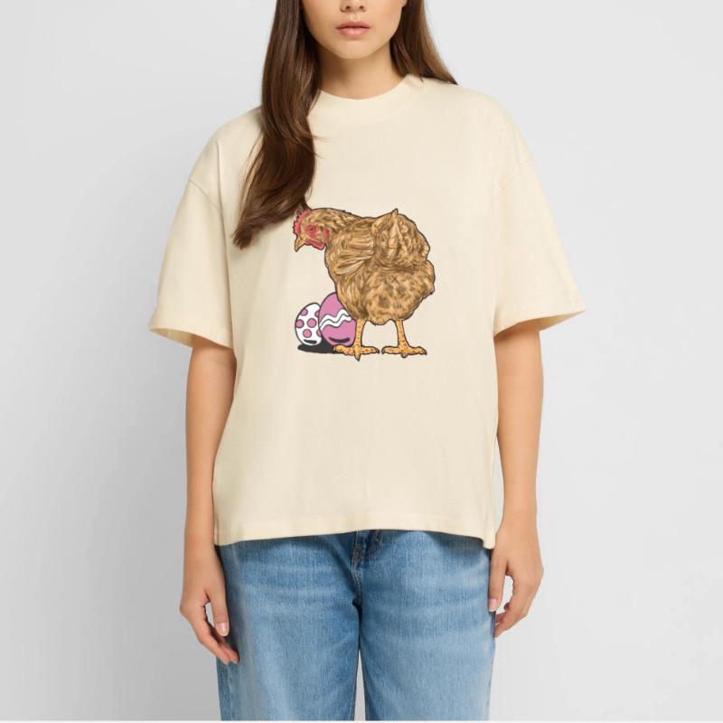 Chicken, Poultry, Poultry, Eggs, Egg, Easter, Easter Egg Stanley/Stella Oversized Unisex Organic T-shirt Blaster 2.0