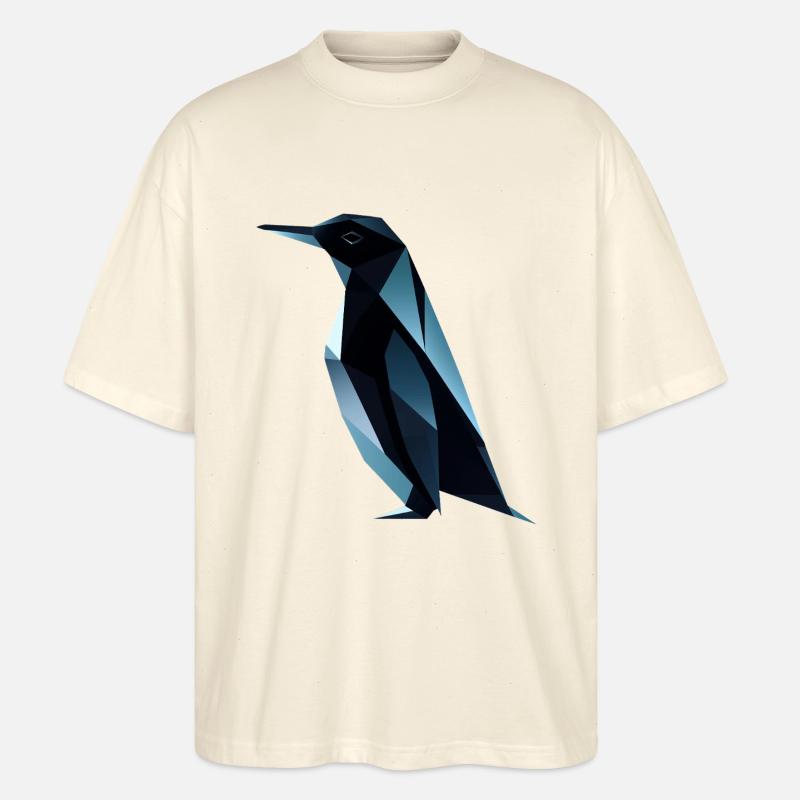 Süsses Pinguin Low Poly Design - Stanley/Stella Oversized Unisex Bio T-Shirt Blaster 2.0 - Natur