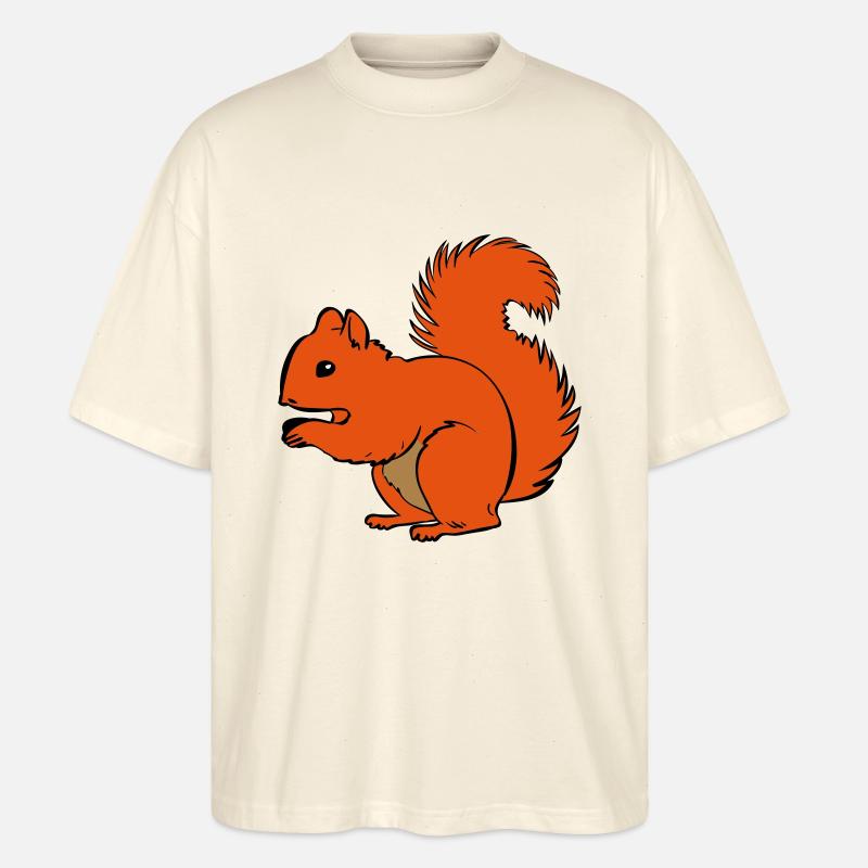 Eichhörnchen - Stanley/Stella Oversized Unisex Bio T-Shirt Blaster 2.0 - Natur