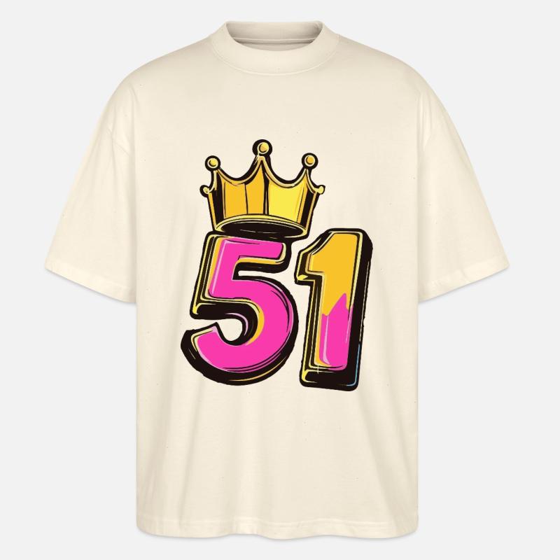 Couronne à 51 chiffres - T-shirt bio Blaster 2.0 coupe oversize Stanley/Stella Unisexe - écru doux