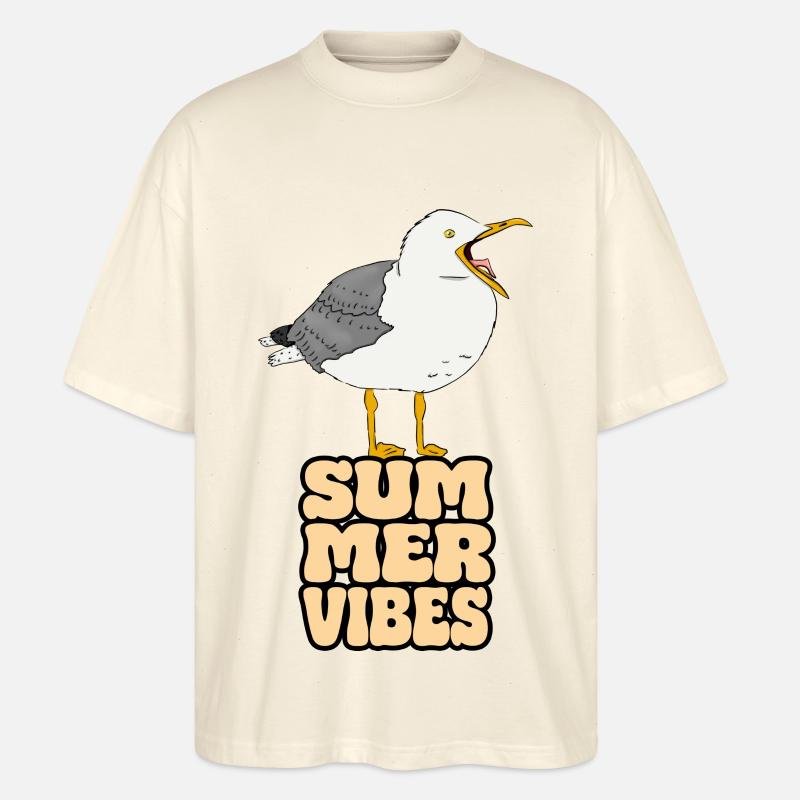 Möwe Summer Vibes - Stanley/Stella Oversized Unisex Bio T-Shirt Blaster 2.0 - Natur