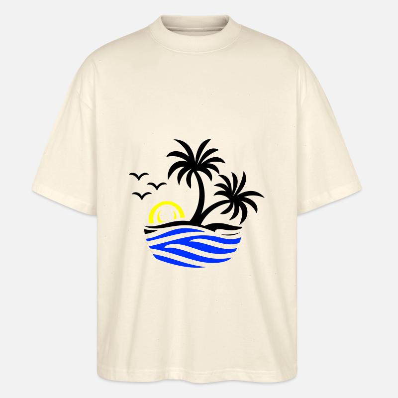 Insel Palmen Meer - Stanley/Stella Oversized Unisex Bio T-Shirt Blaster 2.0 - Natur