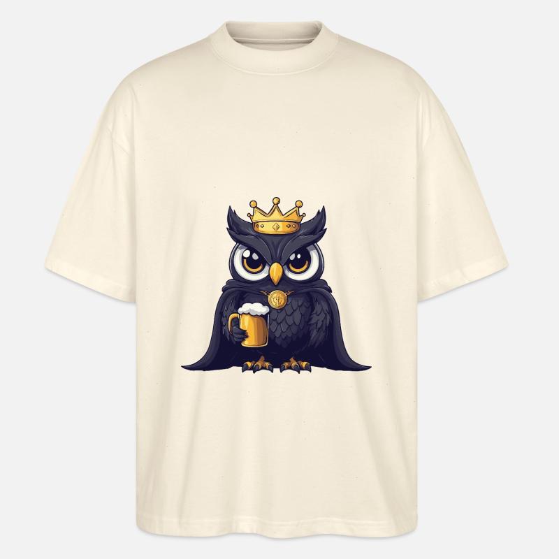 Eule Bier Lustig - Stanley/Stella Oversized Unisex Bio T-Shirt Blaster 2.0 - Natur