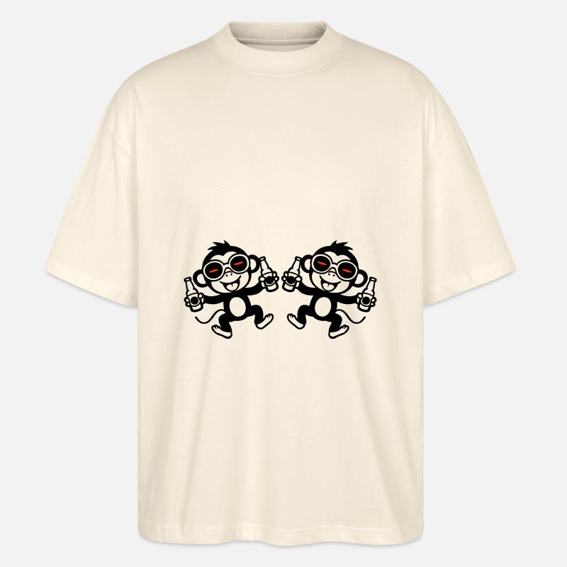 Affe Bier Party Team - Stanley/Stella Oversized Unisex Bio T-Shirt Blaster 2.0 - Natur