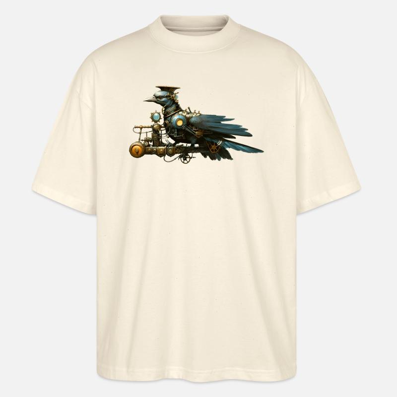 Steampunk Vogel - Stanley/Stella Oversized Unisex Bio T-Shirt Blaster 2.0 - Natur
