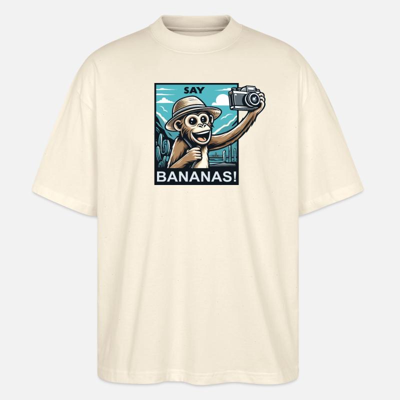 Der Affe als Tourist - Stanley/Stella Oversized Unisex Bio T-Shirt Blaster 2.0 - Natur