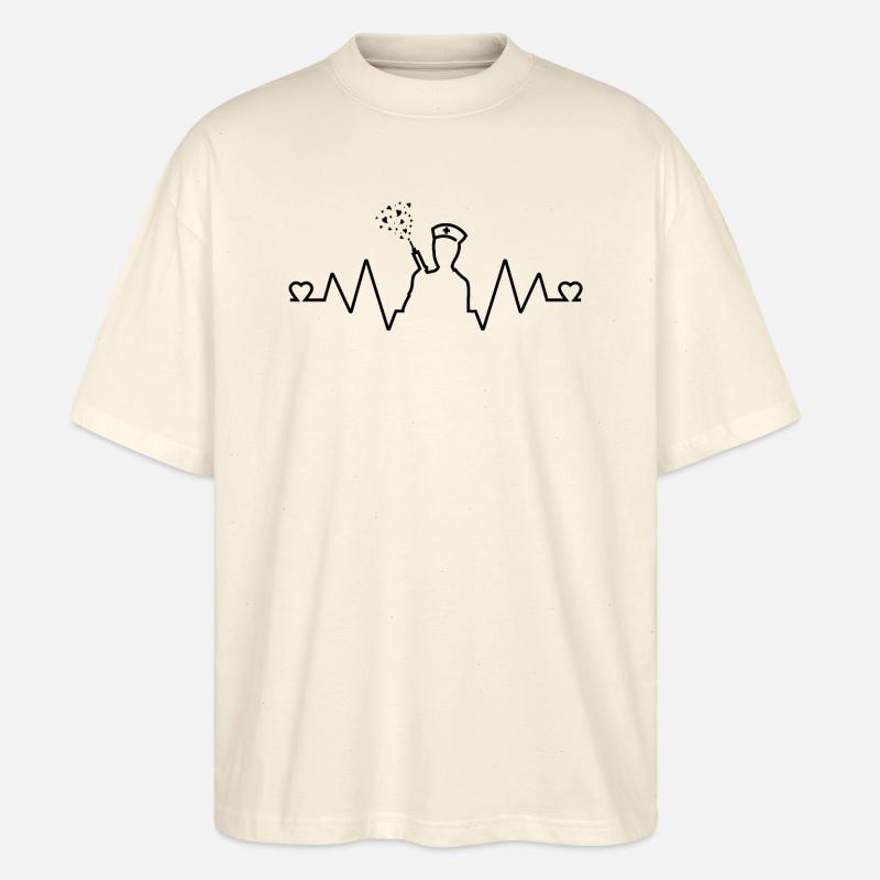 Herzfrequenz-Stille - Stanley/Stella Oversized Unisex Bio T-Shirt Blaster 2.0 - Natur