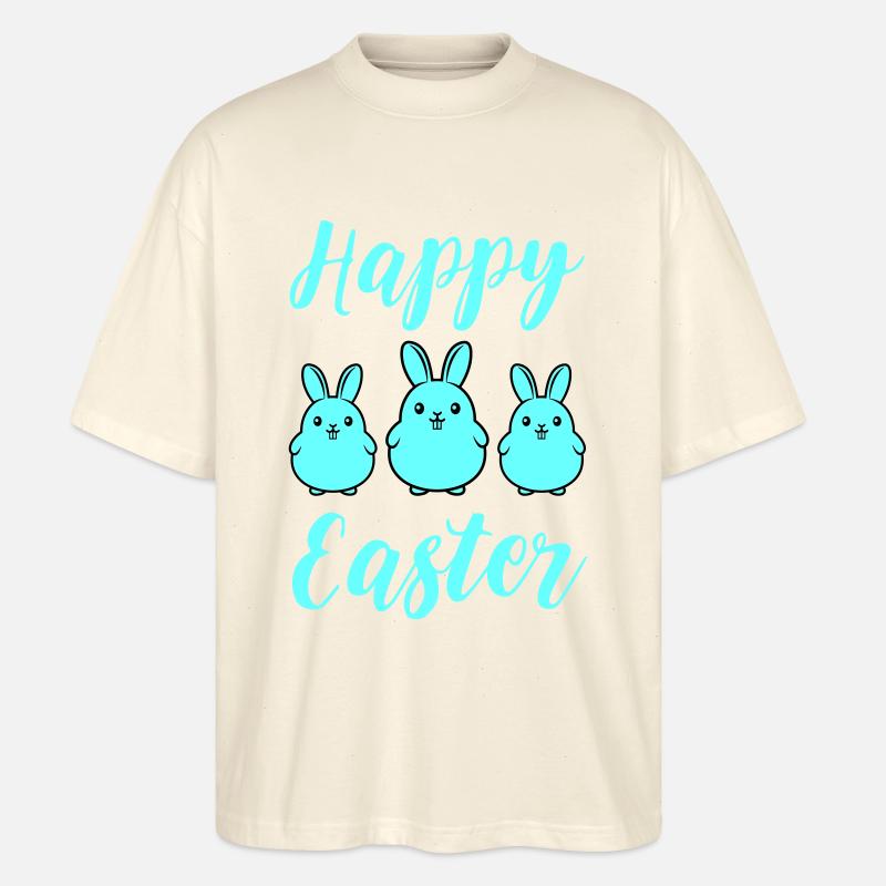 Joyeux lapins de Pâques - T-shirt bio Blaster 2.0 coupe oversize Stanley/Stella Unisexe - écru doux