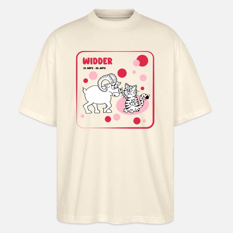 Sternzeichen Widder - Stanley/Stella Oversized Unisex Bio T-Shirt Blaster 2.0 - Natur