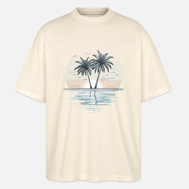 Sunset Palm Beach - Stanley/Stella Oversized Unisex Bio T-Shirt Blaster 2.0 - Natur