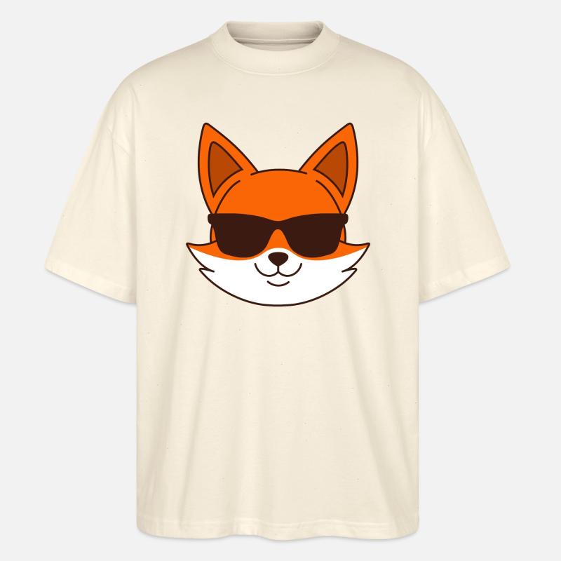 Fuchs mit Sonnenbrille - Stanley/Stella Oversized Unisex Bio T-Shirt Blaster 2.0 - Natur