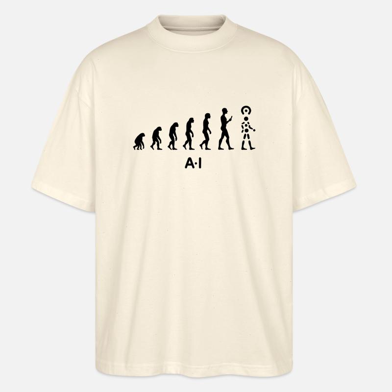 Parcours d’évolution de l’IA - T-shirt bio Blaster 2.0 coupe oversize Stanley/Stella Unisexe - écru doux