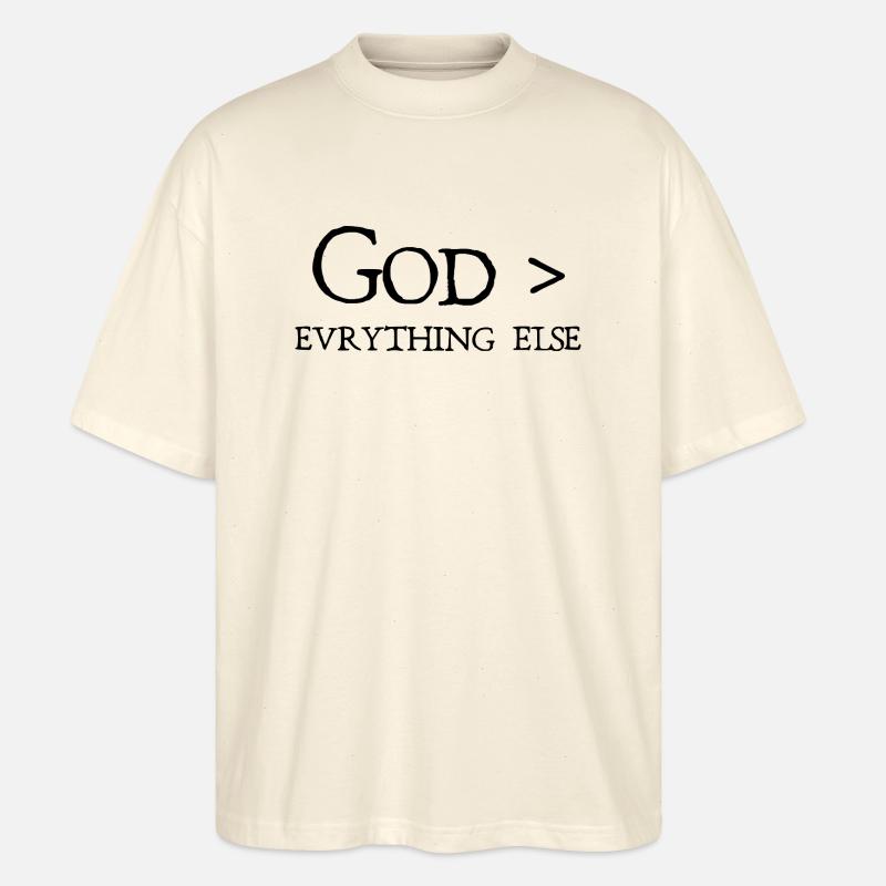 Gott ist der größte - Stanley/Stella Oversized Unisex Bio T-Shirt Blaster 2.0 - Natur