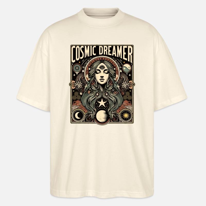 Kosmischer Träumer Mystische Kunst - Stanley/Stella Oversized Unisex Bio T-Shirt Blaster 2.0 - Natur