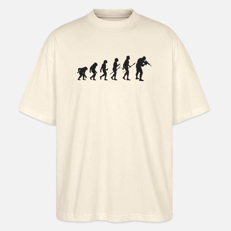Military Evolution - Stanley/Stella Oversized Unisex Organic T-shirt Blaster 2.0 - soft Ecru