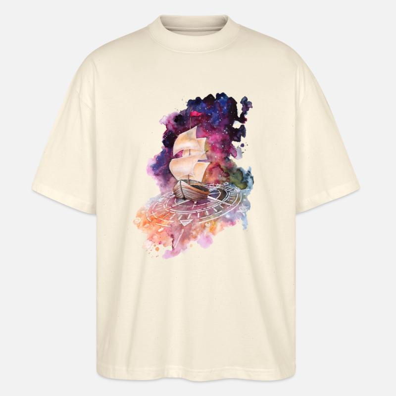 Space Ship - Stanley/Stella Oversized Unisex Bio T-Shirt Blaster 2.0 - Natur