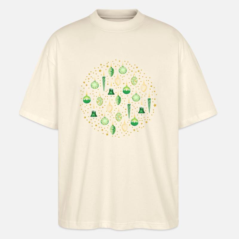 Galaxie de Noël Vert - T-shirt bio Blaster 2.0 coupe oversize Stanley/Stella Unisexe - écru doux