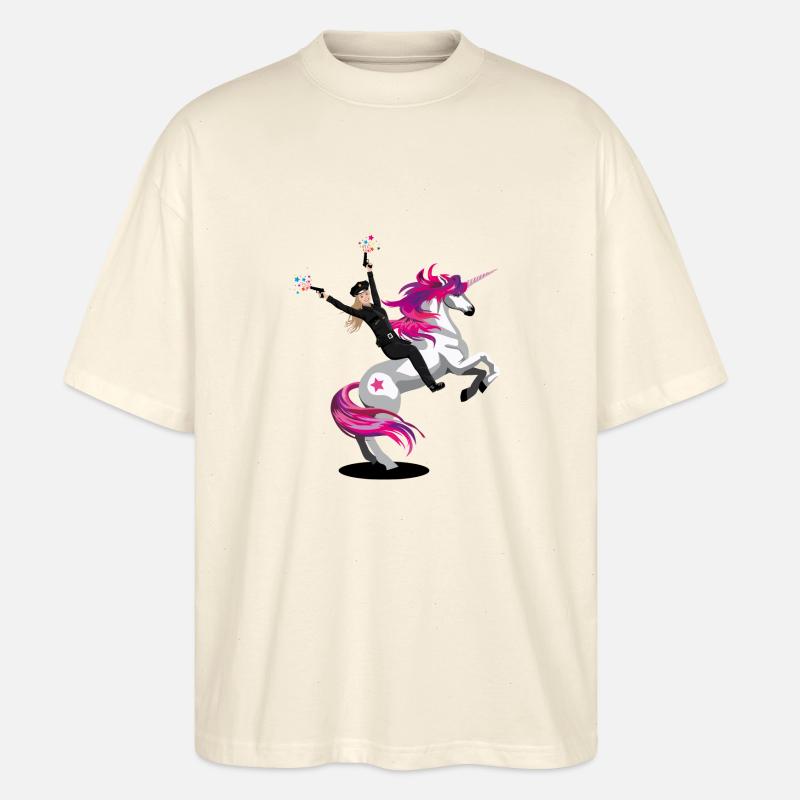 Polizei Einhorn - Stanley/Stella Oversized Unisex Bio T-Shirt Blaster 2.0 - Natur