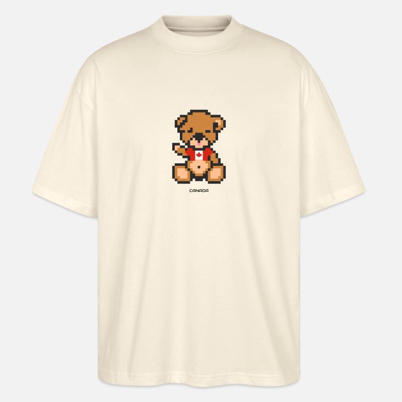 Pixel Bär Kanada - Stanley/Stella Oversized Unisex Bio T-Shirt Blaster 2.0 - Natur