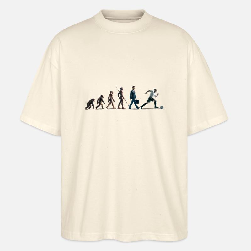 Evolution Fussball Zeichenfläche 1 - Stanley/Stella Oversized Unisex Bio T-Shirt Blaster 2.0 - Natur