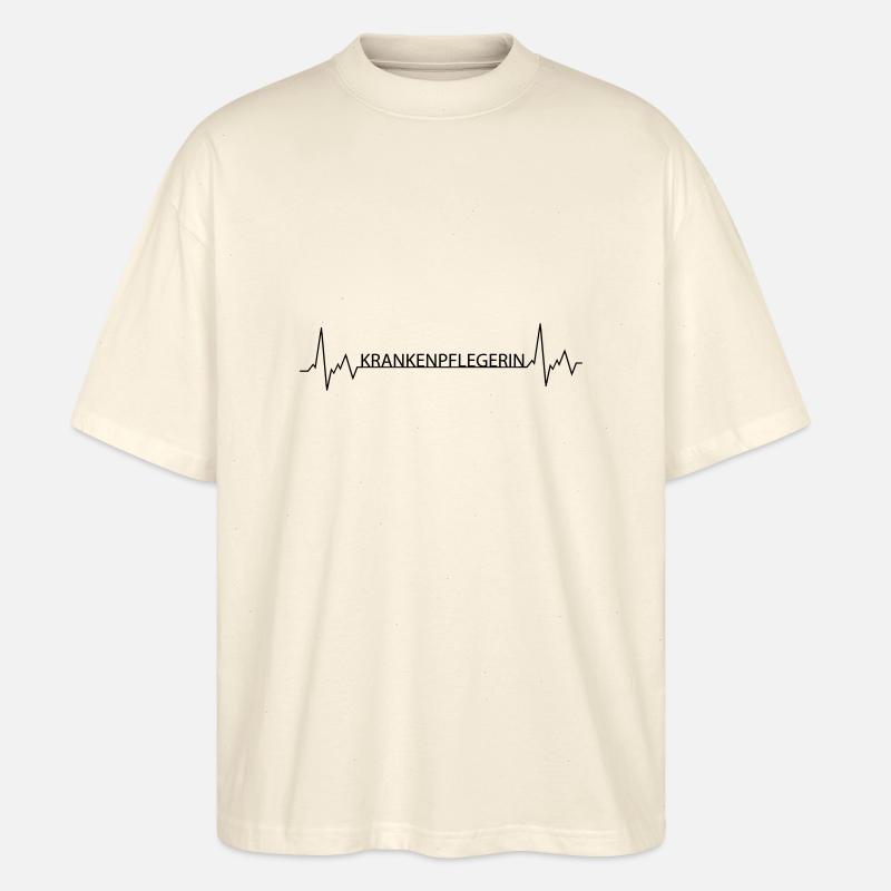 Herzschlag Krankenpflegerin - Stanley/Stella Oversized Unisex Bio T-Shirt Blaster 2.0 - Natur