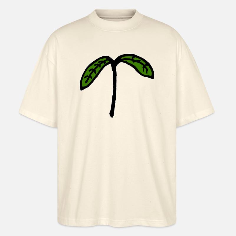 Jeune plante de semis germés - T-shirt bio Blaster 2.0 coupe oversize Stanley/Stella Unisexe - écru doux