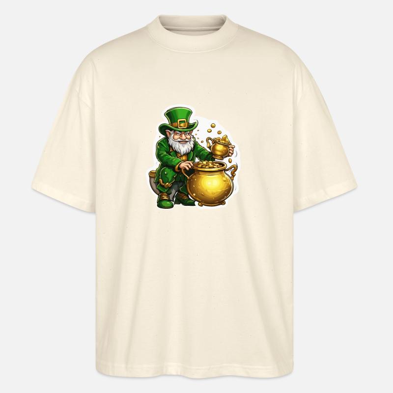 Leprechaun / Leprechaun / Vert / Gingembre / Irlande - T-shirt bio Blaster 2.0 coupe oversize Stanley/Stella Unisexe - écru doux
