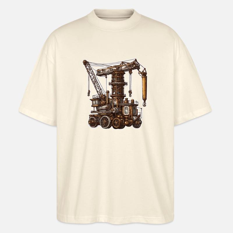 Kran / Baustelle / Seilwinde / Kransystem - Stanley/Stella Oversized Unisex Bio T-Shirt Blaster 2.0 - Natur