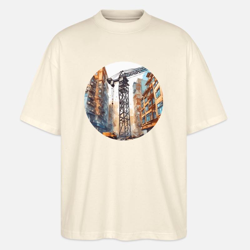 Kran / Baustelle / Seilwinde / Kransystem - Stanley/Stella Oversized Unisex Bio T-Shirt Blaster 2.0 - Natur