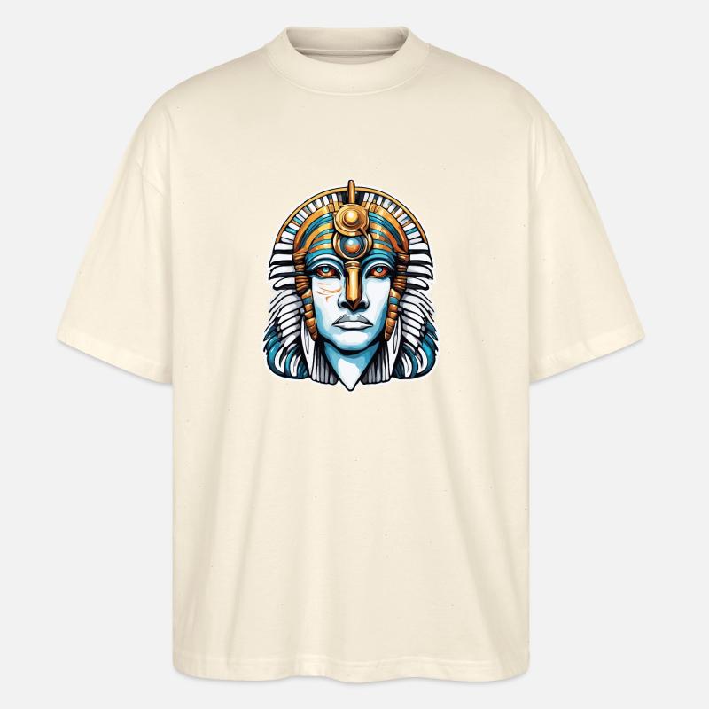 Egypt / Pharaoh / Mummies / Hieroglyphics / Sphinx - Stanley/Stella Oversized Unisex Organic T-shirt Blaster 2.0 - soft Ecru