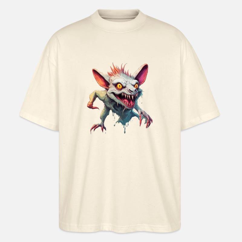 Chupacabra / Créature suceuse / Monstre /Espagne - T-shirt bio Blaster 2.0 coupe oversize Stanley/Stella Unisexe - écru doux