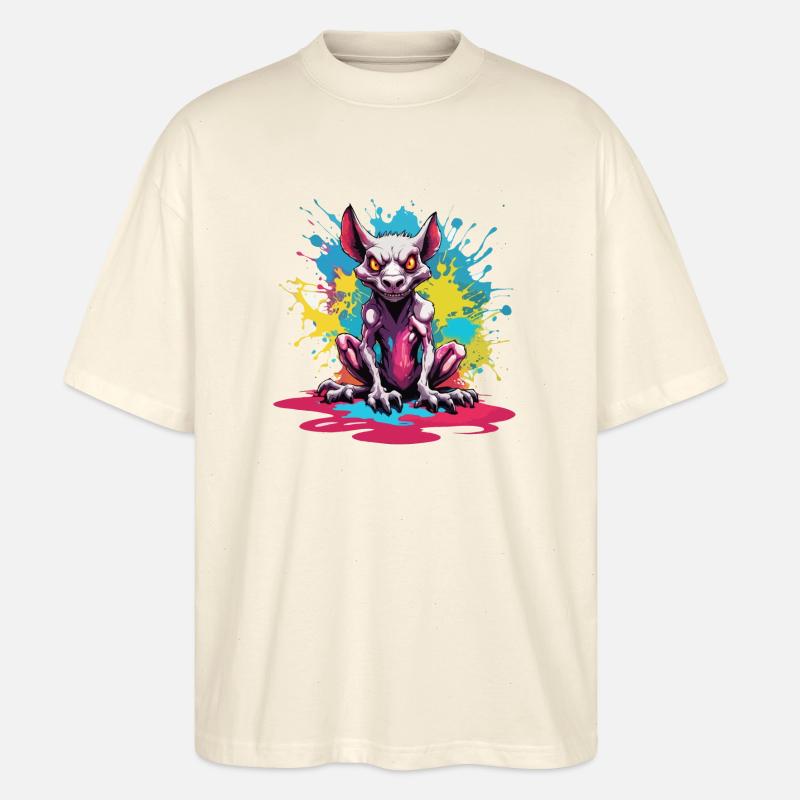 Chupacabra / Sucking Creature / Monster /Spain - Stanley/Stella Oversized Unisex Organic T-shirt Blaster 2.0 - soft Ecru
