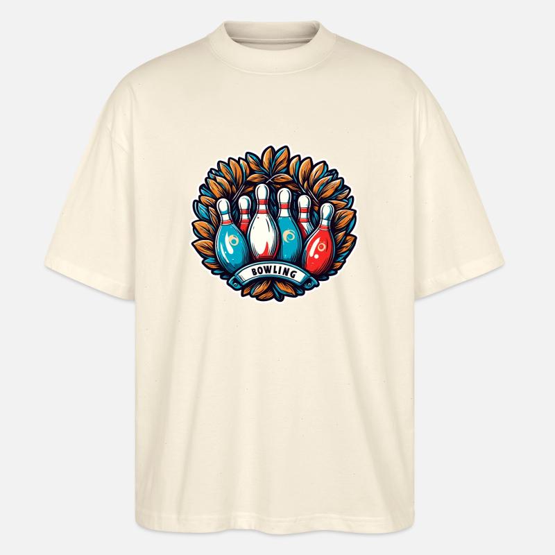 Bowling / Kegeln / Bowlingbahn / Pin / Strike - Stanley/Stella Oversized Unisex Bio T-Shirt Blaster 2.0 - Natur