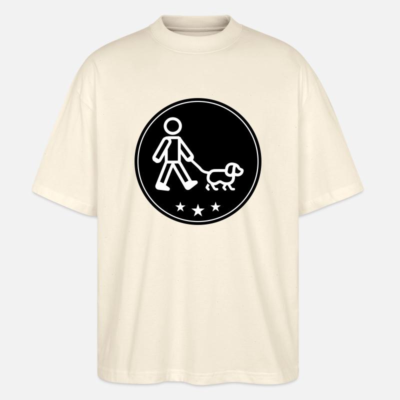 Gassi Gehen Hund - Stanley/Stella Oversized Unisex Bio T-Shirt Blaster 2.0 - Natur