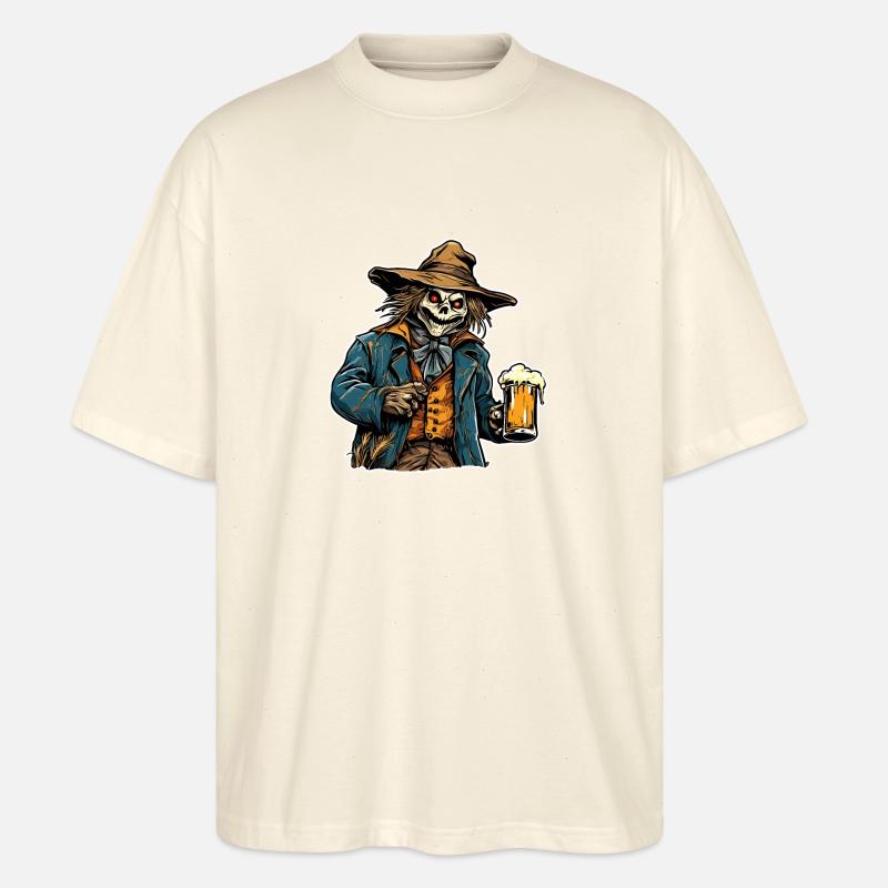 Vogelscheuche / Erntehelfer / Maisfeld / Feld - Stanley/Stella Oversized Unisex Bio T-Shirt Blaster 2.0 - Natur
