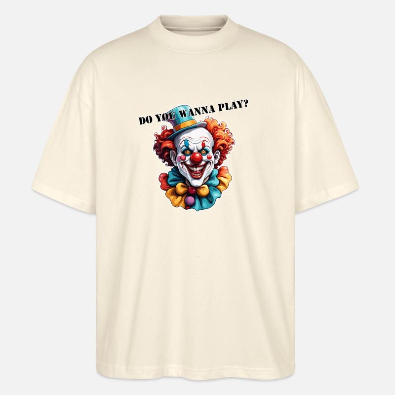 Clown / Cirque / Carnaval / Carnaval / Ludique - T-shirt bio Blaster 2.0 coupe oversize Stanley/Stella Unisexe - écru doux
