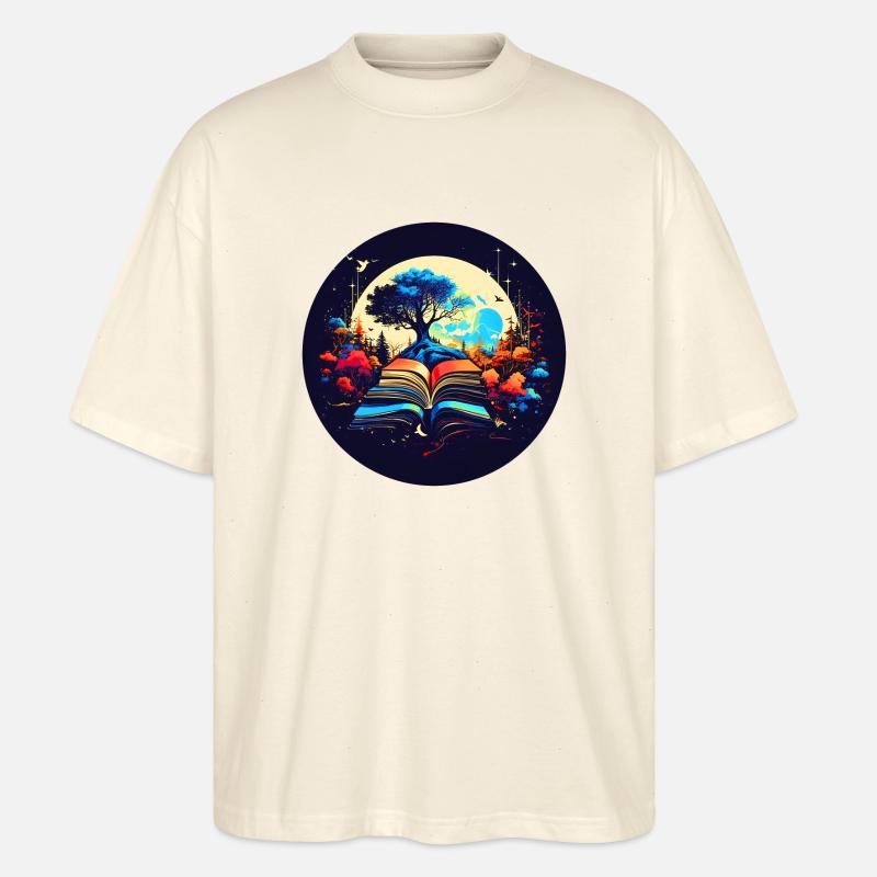 Verträumtes Leseerlebnis - Stanley/Stella Oversized Unisex Bio T-Shirt Blaster 2.0 - Natur