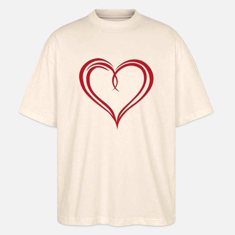 Herz - Stanley/Stella Oversized Unisex Bio T-Shirt Blaster 2.0 - Natur