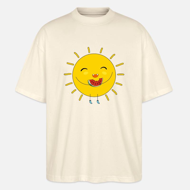 Soleil et pastèque - T-shirt bio Blaster 2.0 coupe oversize Stanley/Stella Unisexe - écru doux