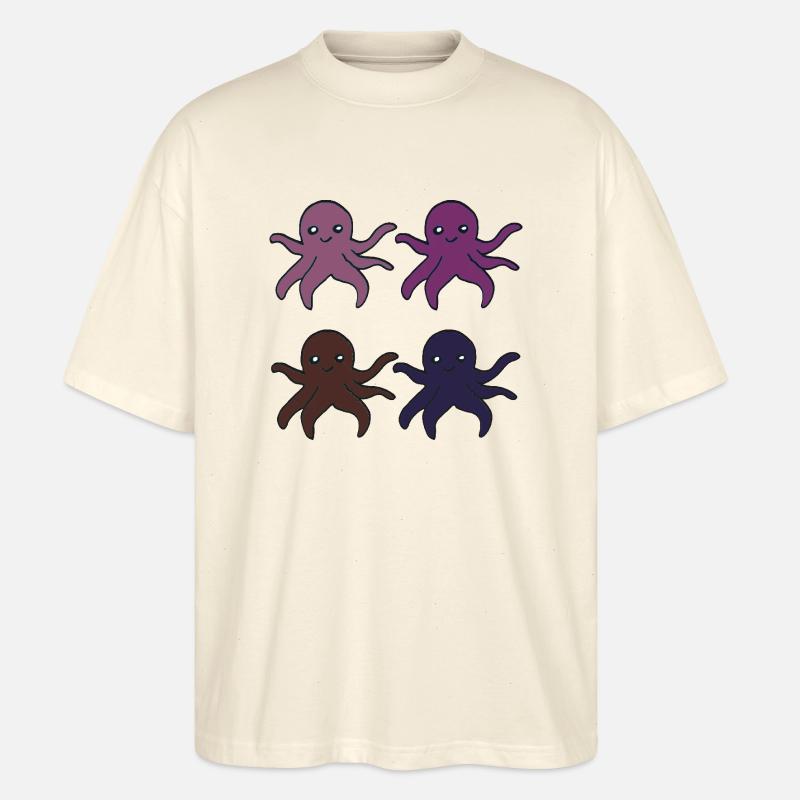 oktopus 4fach - Stanley/Stella Oversized Unisex Bio T-Shirt Blaster 2.0 - Natur
