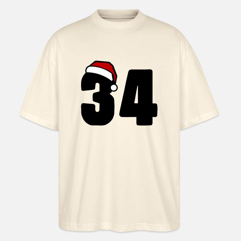 34 Numéro Noël - T-shirt bio Blaster 2.0 coupe oversize Stanley/Stella Unisexe - écru doux