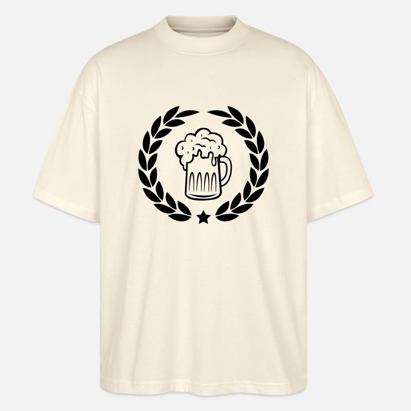 bier lorbeerkranz - Stanley/Stella Oversized Unisex Bio T-Shirt Blaster 2.0 - Natur