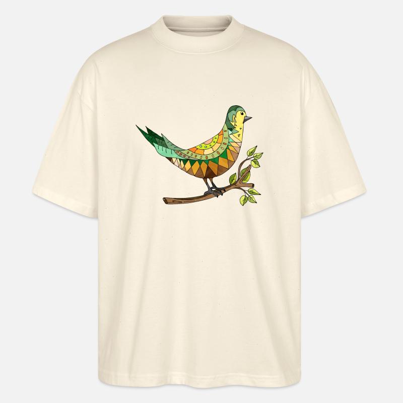 Bunter Vogel - Stanley/Stella Oversized Unisex Bio T-Shirt Blaster 2.0 - Natur