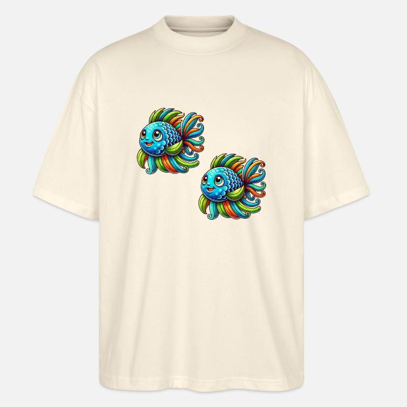 fisch comic 2 - Stanley/Stella Oversized Unisex Bio T-Shirt Blaster 2.0 - Natur