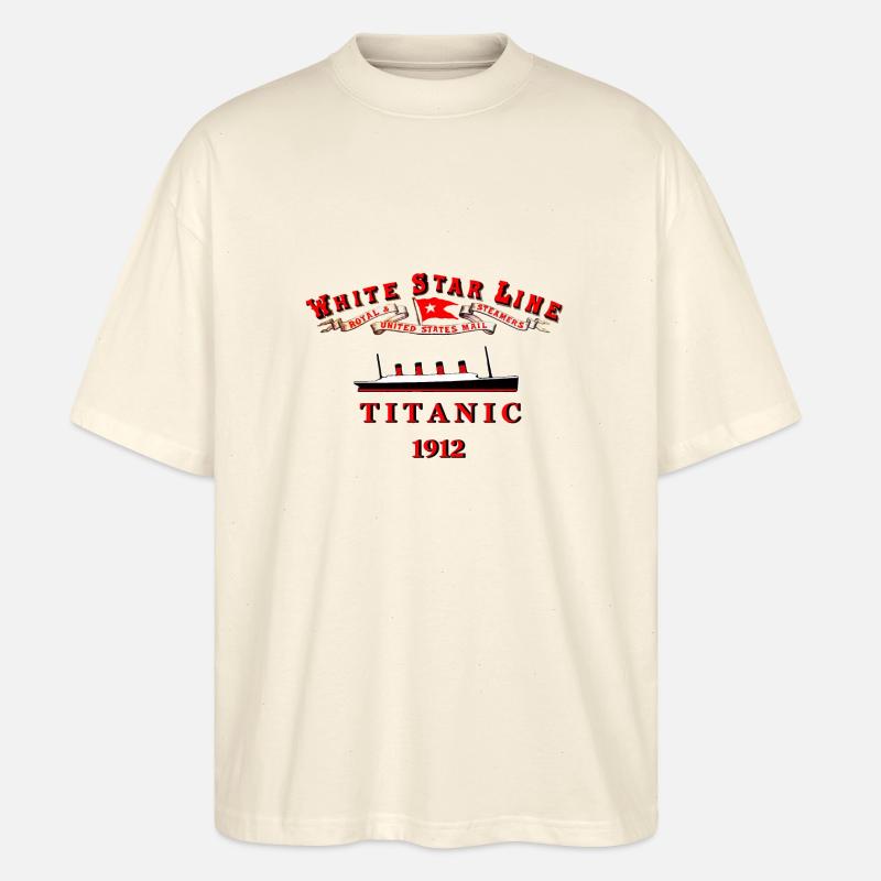 TITANIC WHITE STAR LINE 1912 - Stanley/Stella Oversized Unisex Bio T-Shirt Blaster 2.0 - Natur