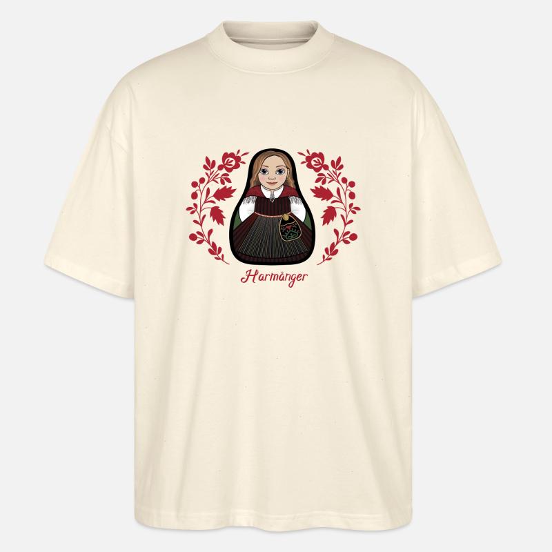 Harmångerstinta mit Blumen - Stanley/Stella Oversized Unisex Bio T-Shirt Blaster 2.0 - Natur