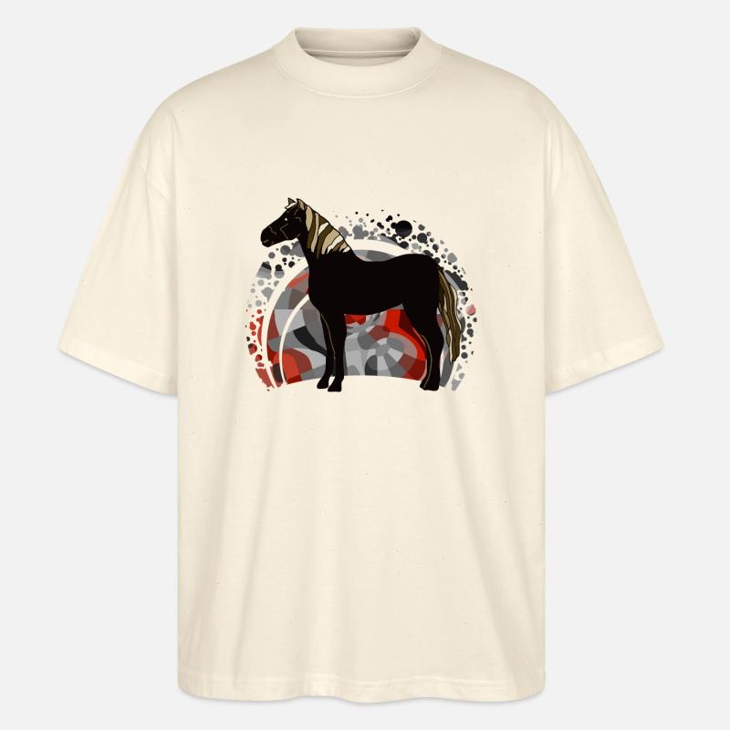 Pferd - Stanley/Stella Oversized Unisex Bio T-Shirt Blaster 2.0 - Natur