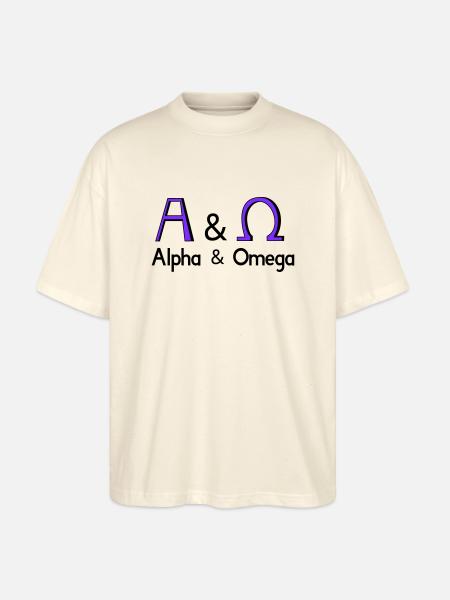 Alpha and Omega - Stanley/Stella Oversized Unisex Organic T-shirt Blaster 2.0 - soft Ecru