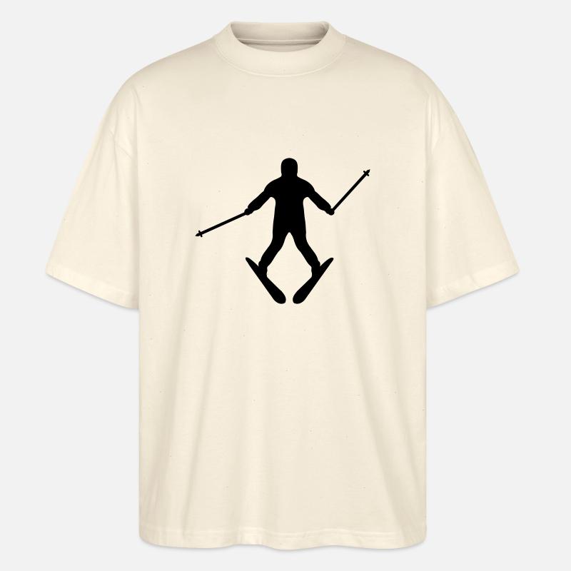 Anfänger Ski Pflug Wintersport - Stanley/Stella Oversized Unisex Bio T-Shirt Blaster 2.0 - Natur