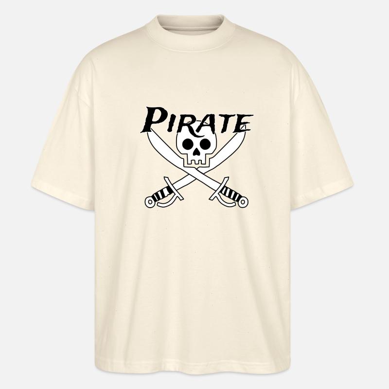 Pirate - Totenschädel - Stanley/Stella Oversized Unisex Bio T-Shirt Blaster 2.0 - Natur